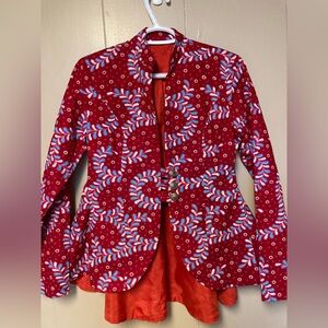 Custom made cotton peplum blazer